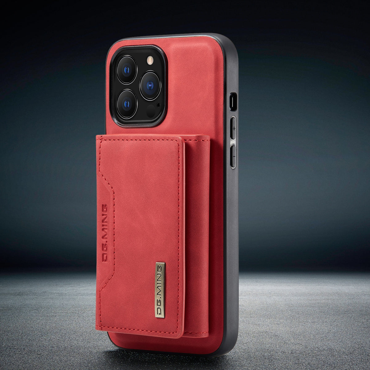 A imagem mostra a carteira e capinha para celular na cor vermelho