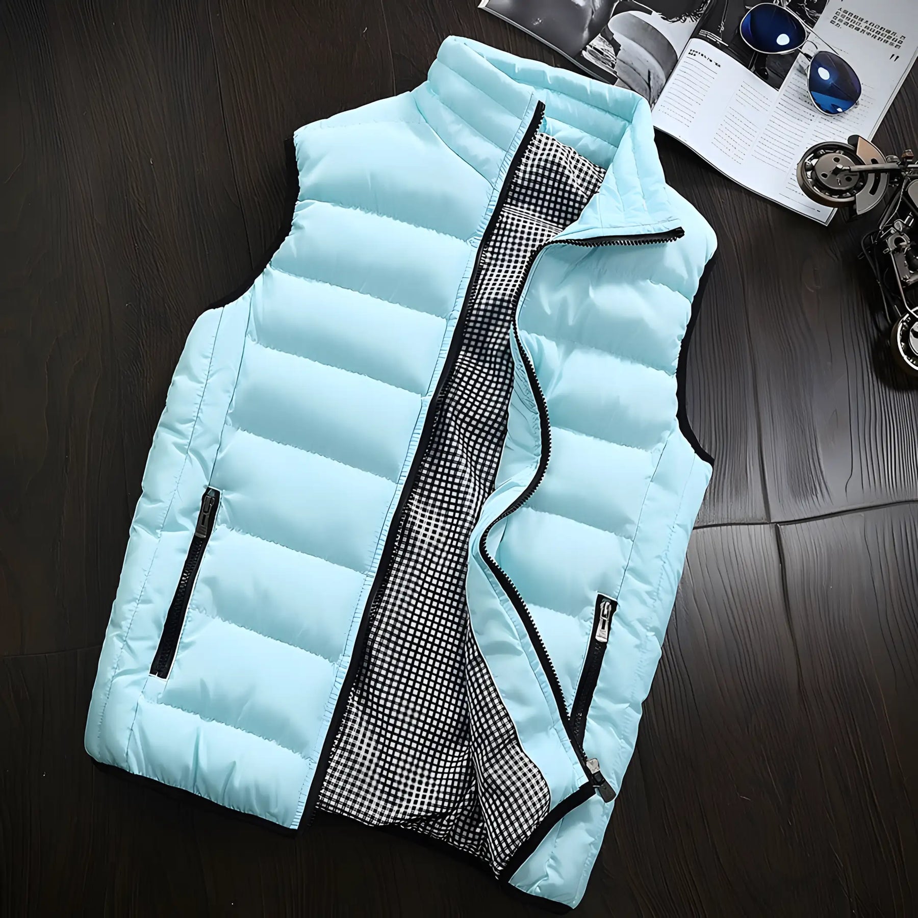 Colete Masculino Puffer Azul Claro