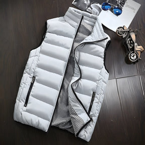 colete masculino puffer cinza