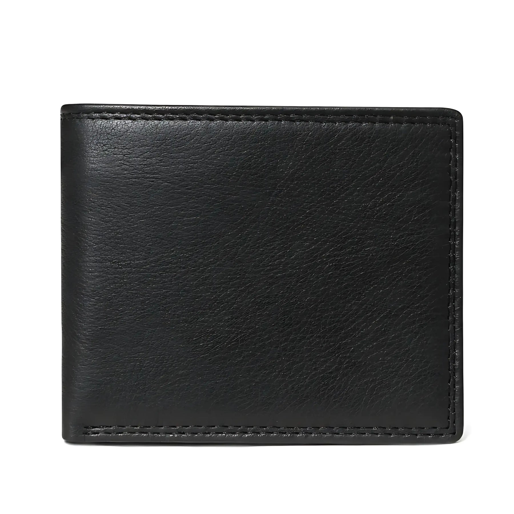 Carteira de couro preto masculina, elegante e prática para uso diário.