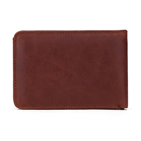 Carteira de couro marrom, design elegante e sofisticado para homens.