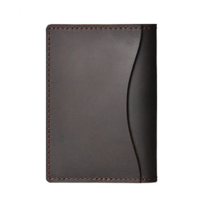 Carteira Masculina Bifold Slim em Couro Legítimo Minimalista para Cartões com Design Compacto e Elegante
