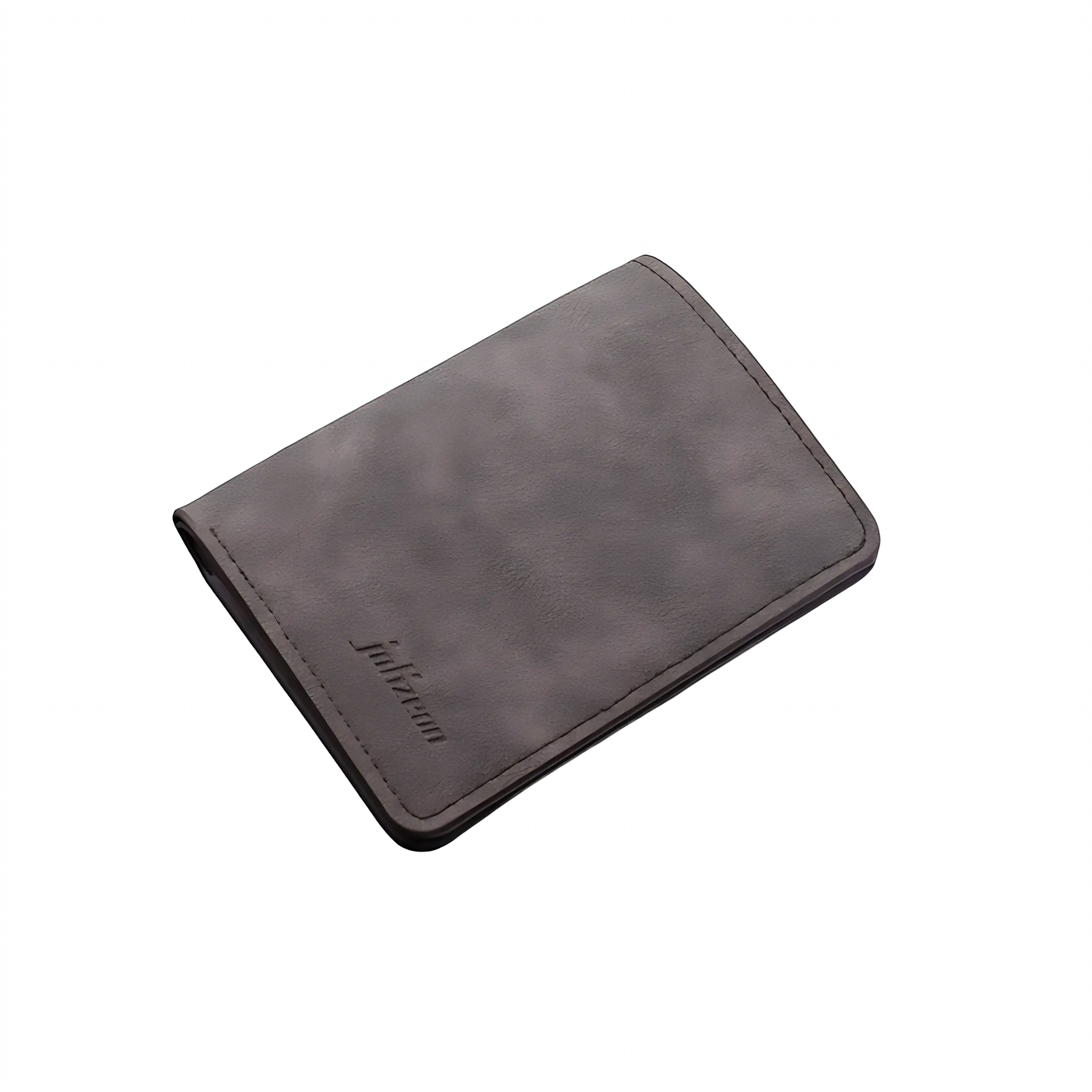 Carteira masculina cinza em couro sintético com design elegante e moderno.