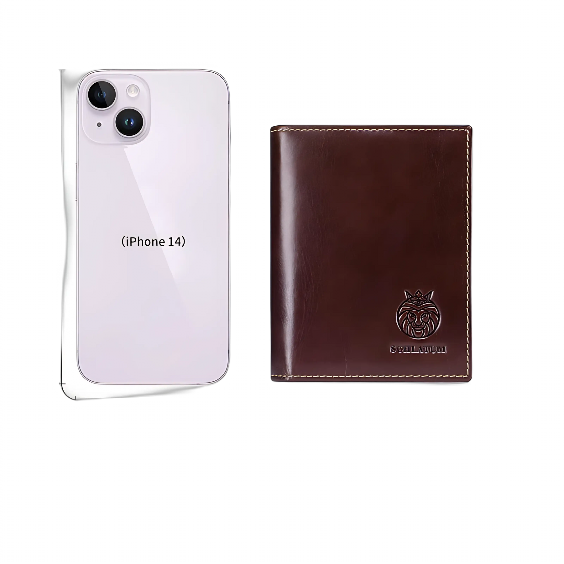 Capa para celular e carteira de couro marrom, modernas e práticas para e-commerce.