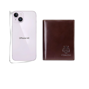 Capa para celular e carteira de couro marrom, modernas e práticas para e-commerce.