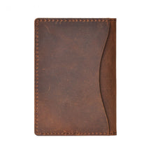 Carteira Masculina Bifold Slim em Couro Legítimo Minimalista para Cartões com Design Compacto e Elegante
