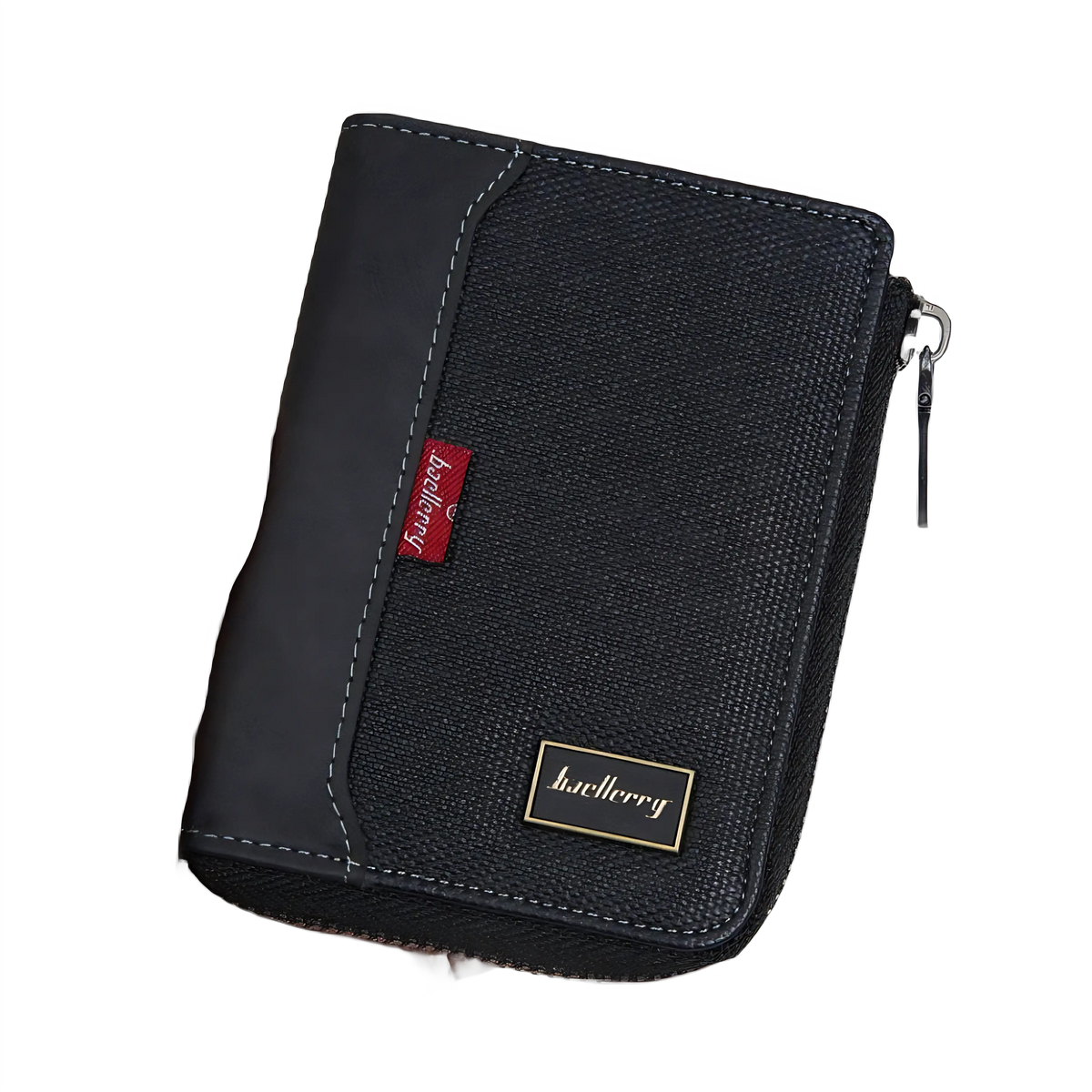 Carteira masculina preta com proteção RFID, design moderno e prático.