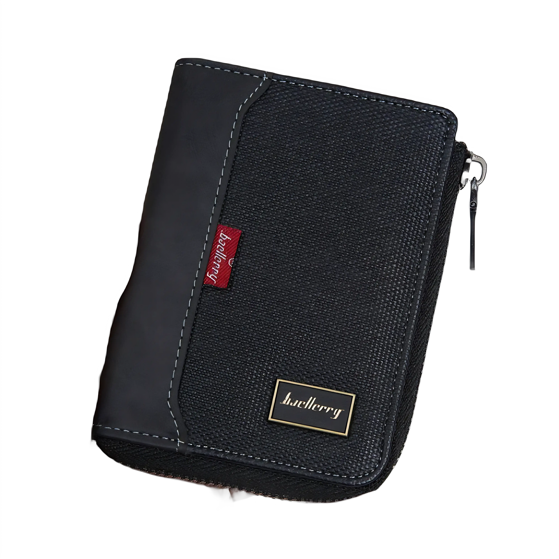 Carteira masculina preta com proteção RFID, design moderno e prático.