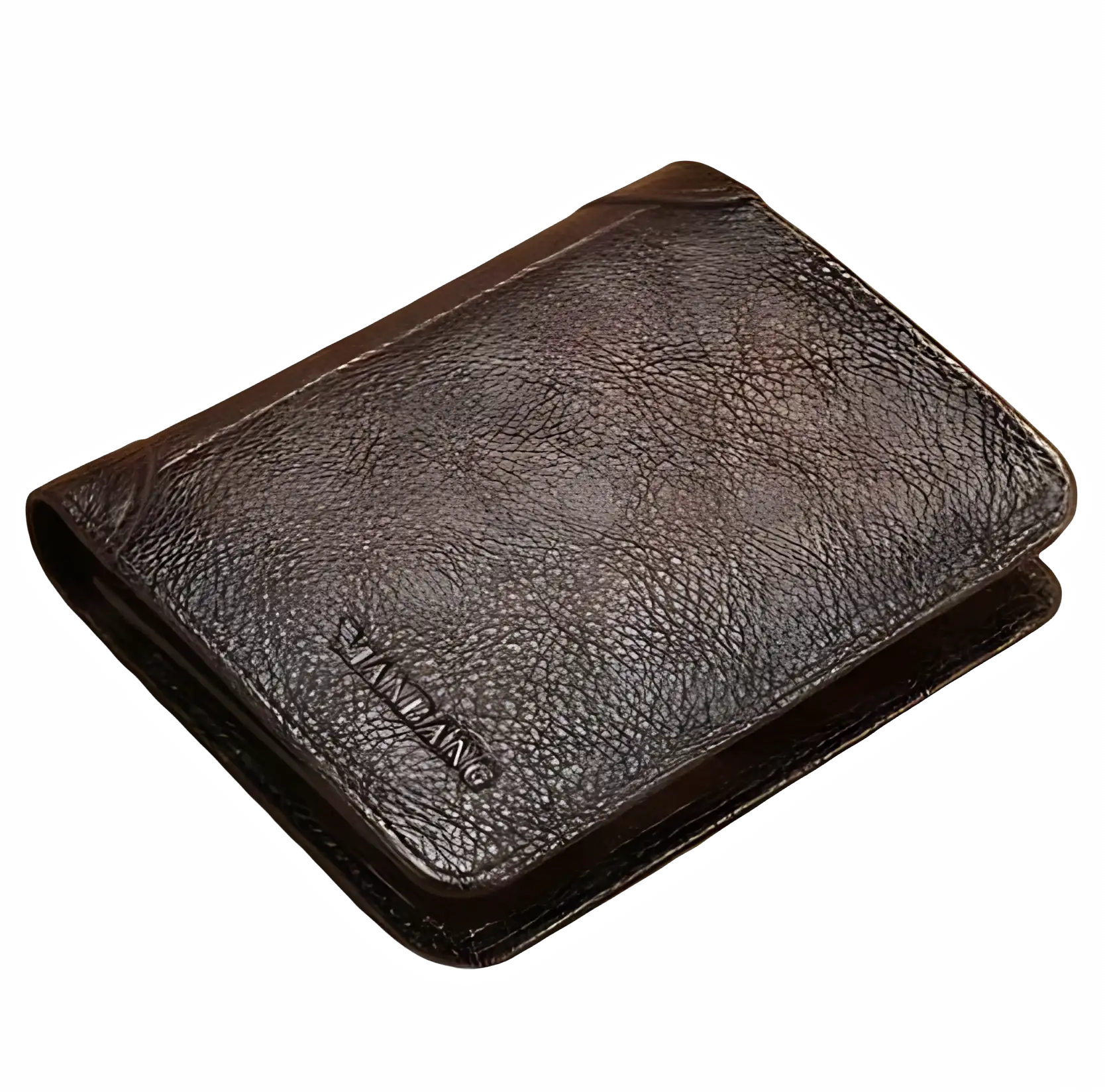 Carteira de couro marrom, elegante e compacta, ideal para homens modernos.