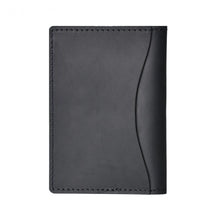 Carteira Masculina Bifold Slim em Couro Legítimo Minimalista para Cartões com Design Compacto e Elegante