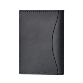 Carteira Masculina Bifold Slim em Couro Legítimo Minimalista para Cartões com Design Compacto e Elegante