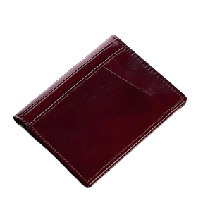 Carteira de couro de cera na cor carmesim, elegante e sofisticada para uso diário.