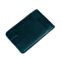 Carteira masculina azul em couro, elegante e prática para uso diário.