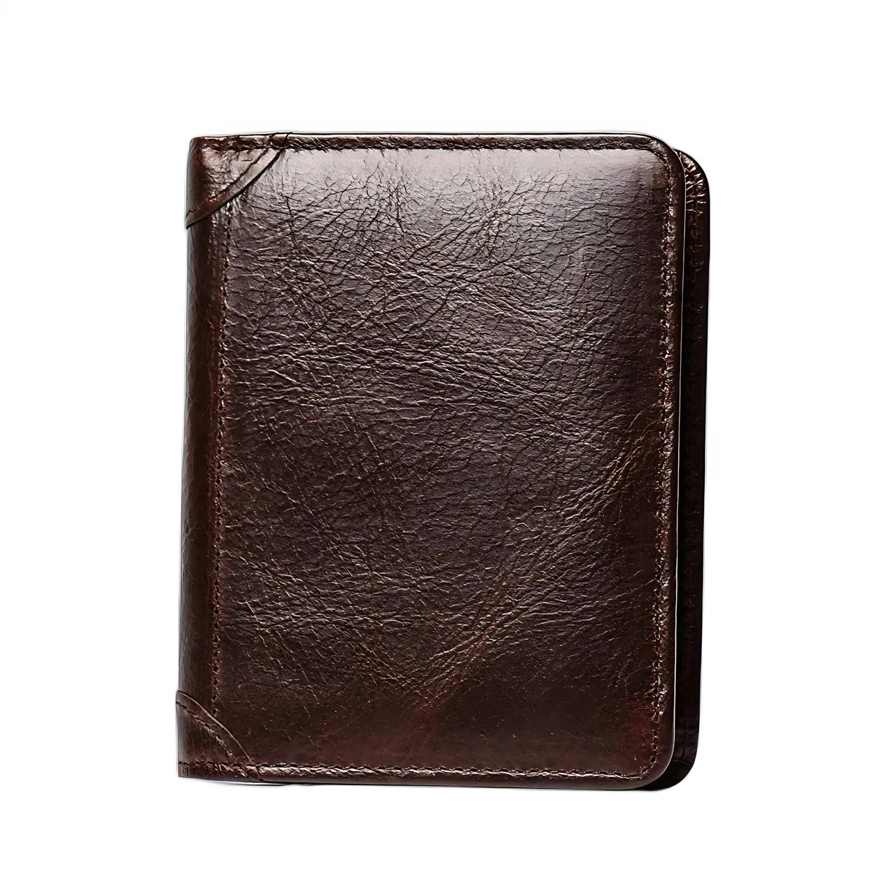 Carteira de couro marrom, estilo clássico e elegante, ideal para organização.