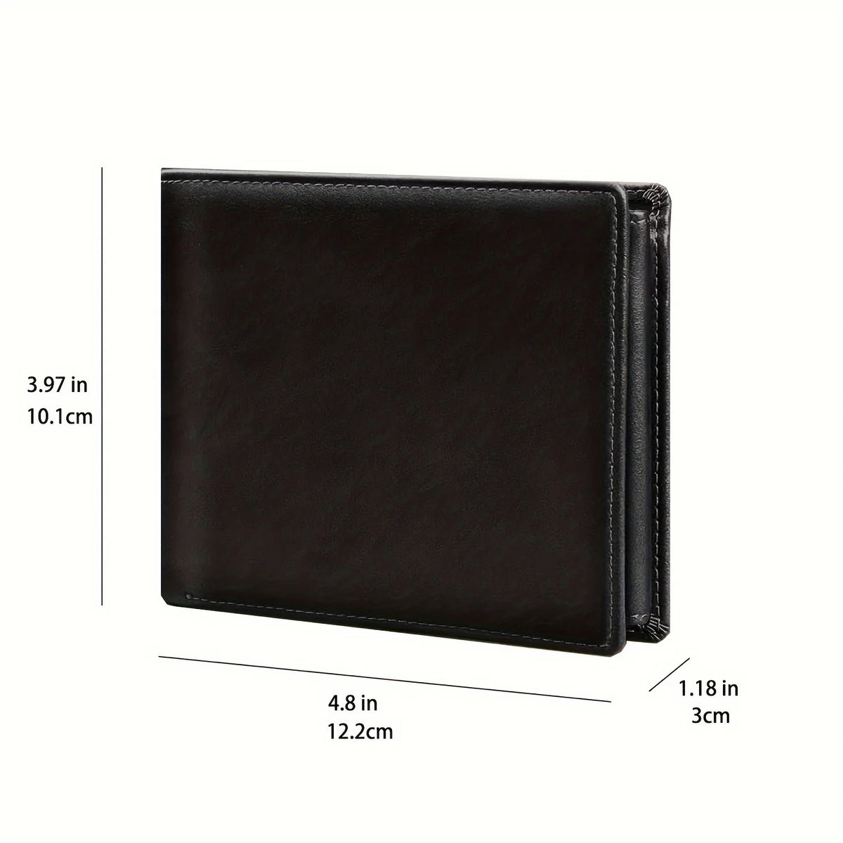 Carteira Masculina Trifold em Microfibra Sintética com Proteção RFID Anti-furto e Grande Capacidade