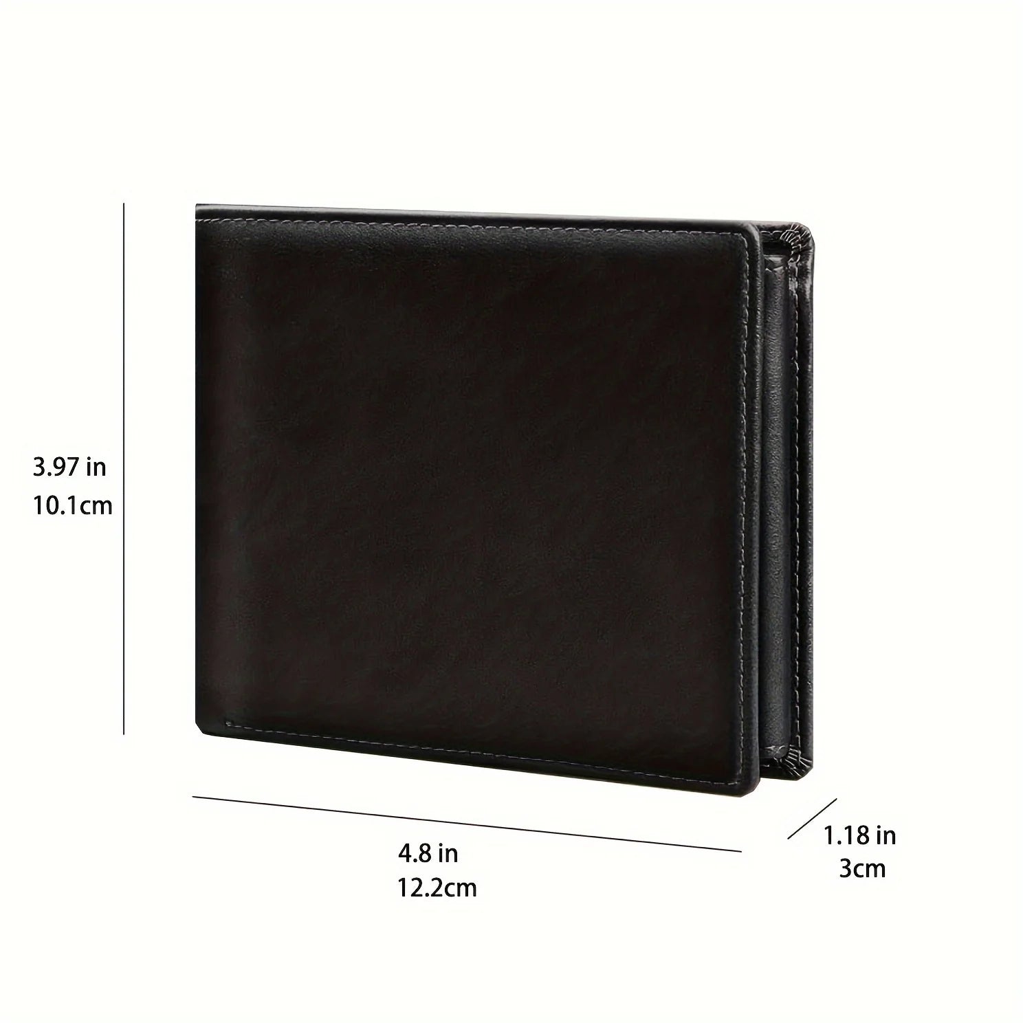 Carteira Masculina Trifold em Microfibra Sintética com Proteção RFID Anti-furto e Grande Capacidade
