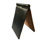Carteira masculina de couro preto com acabamento elegante e estilo moderno.