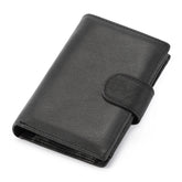 Carteira Masculina em Couro Legítimo com Proteção RFID Fecho Hasp Estilo Vintage Compacta