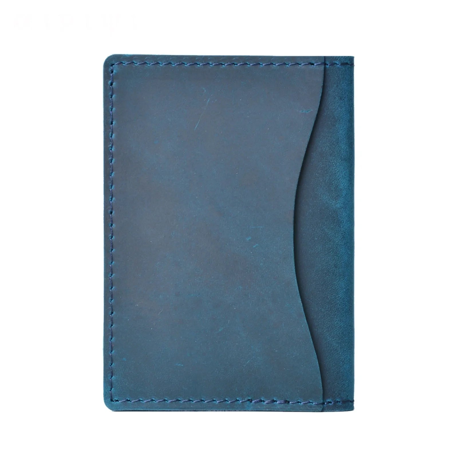 Carteira Masculina Bifold Slim em Couro Legítimo Minimalista para Cartões com Design Compacto e Elegante
