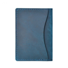 Carteira Masculina Bifold Slim em Couro Legítimo Minimalista para Cartões com Design Compacto e Elegante