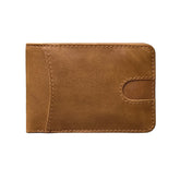 Carteira Masculina Bifold em Couro Genuíno com Proteção RFID Design Retrô e Compartimentos para Cartões e Dinheiro