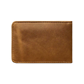 Carteira de couro marrom, elegante e prática para cartões e documentos.