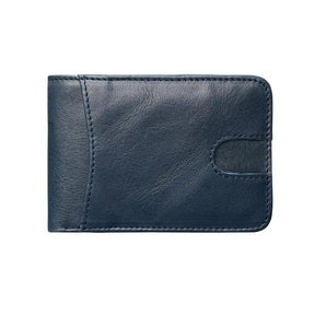 Carteira Masculina Bifold em Couro Genuíno com Proteção RFID Design Retrô e Compartimentos para Cartões e Dinheiro