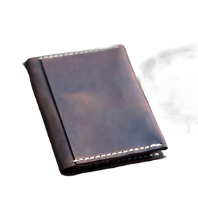 Capa de couro marrom estilo vintage, com costura artesanal e design elegante.