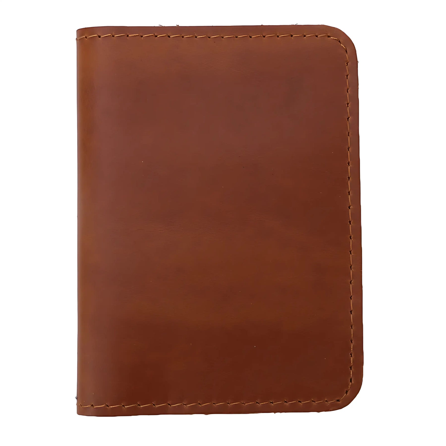 Carteira de couro marrom, design simples e elegante, ideal para organização.