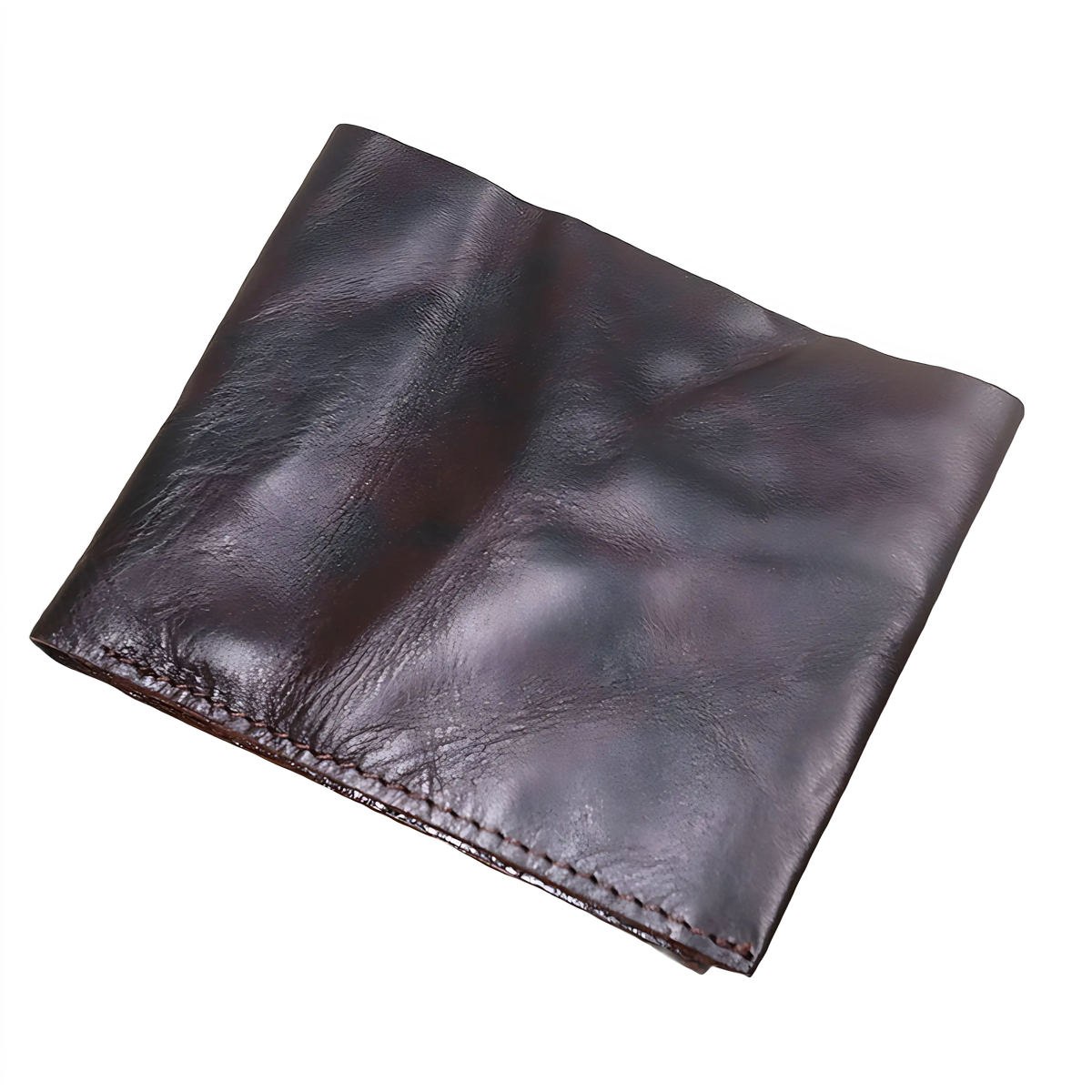 Carteira de couro marrom, design elegante e sofisticado para uso diário.