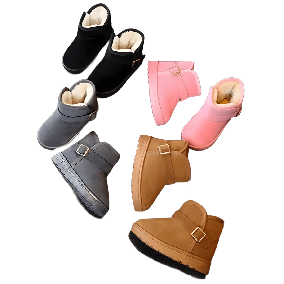 todos os modelos de cores da bota infantil forrada com fecho.