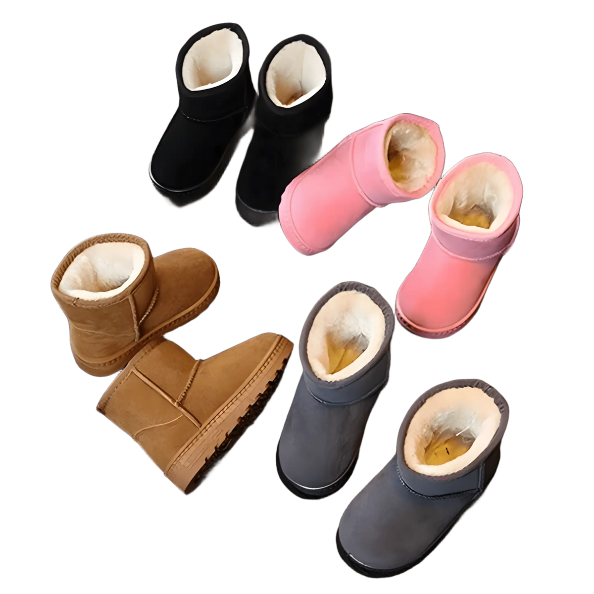 bota infantil forrada em lã em todas as cores disponíveis