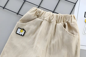 conjunto infantil masculino camisa e short com detalhes para o short.