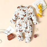 Macacão infantil feminino bebê menina na cor branco.