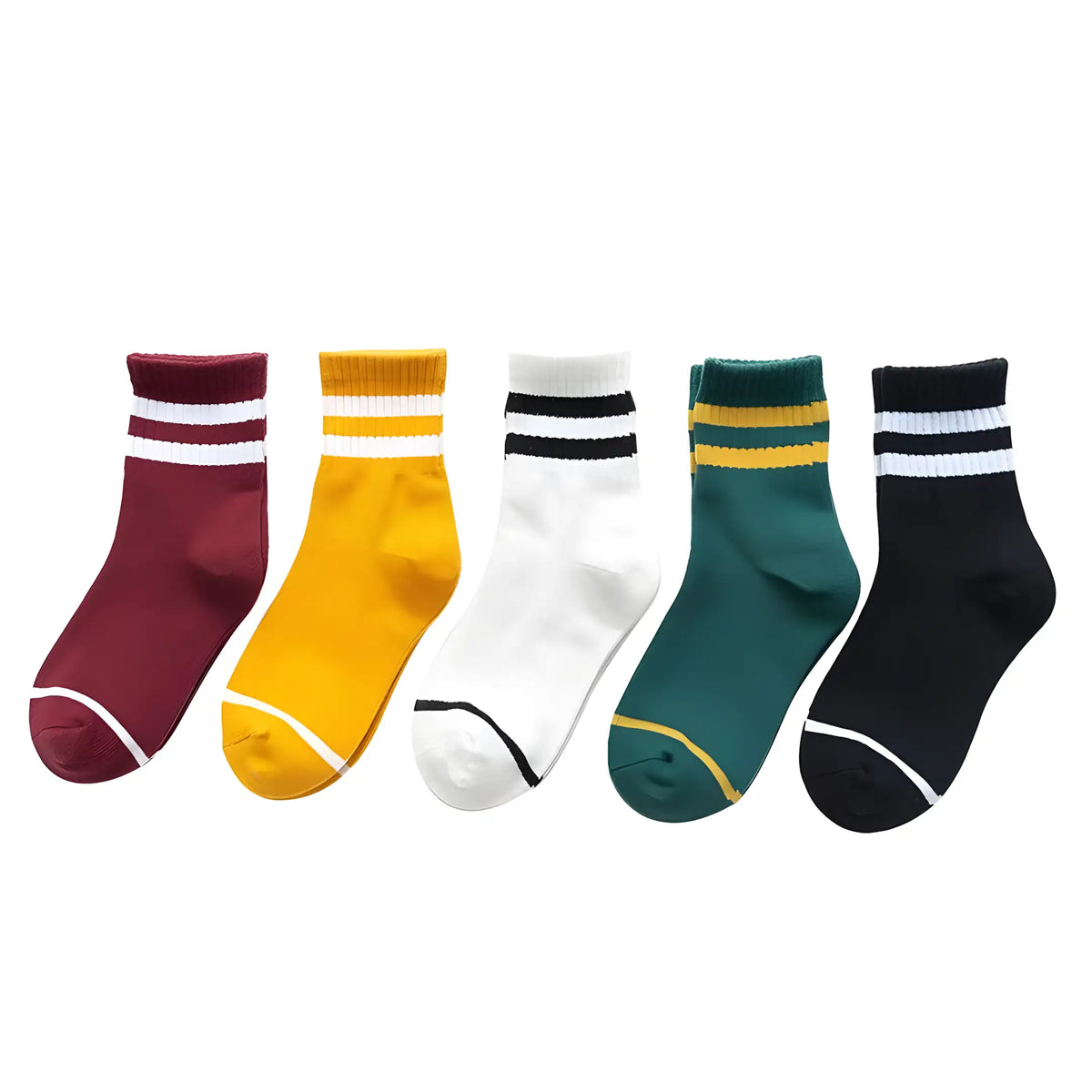 cores disponíveis no kit de meia infantil cano médio 05 pares.