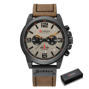 Relógio masculino estilo militar modelo de cor preto e cinza.