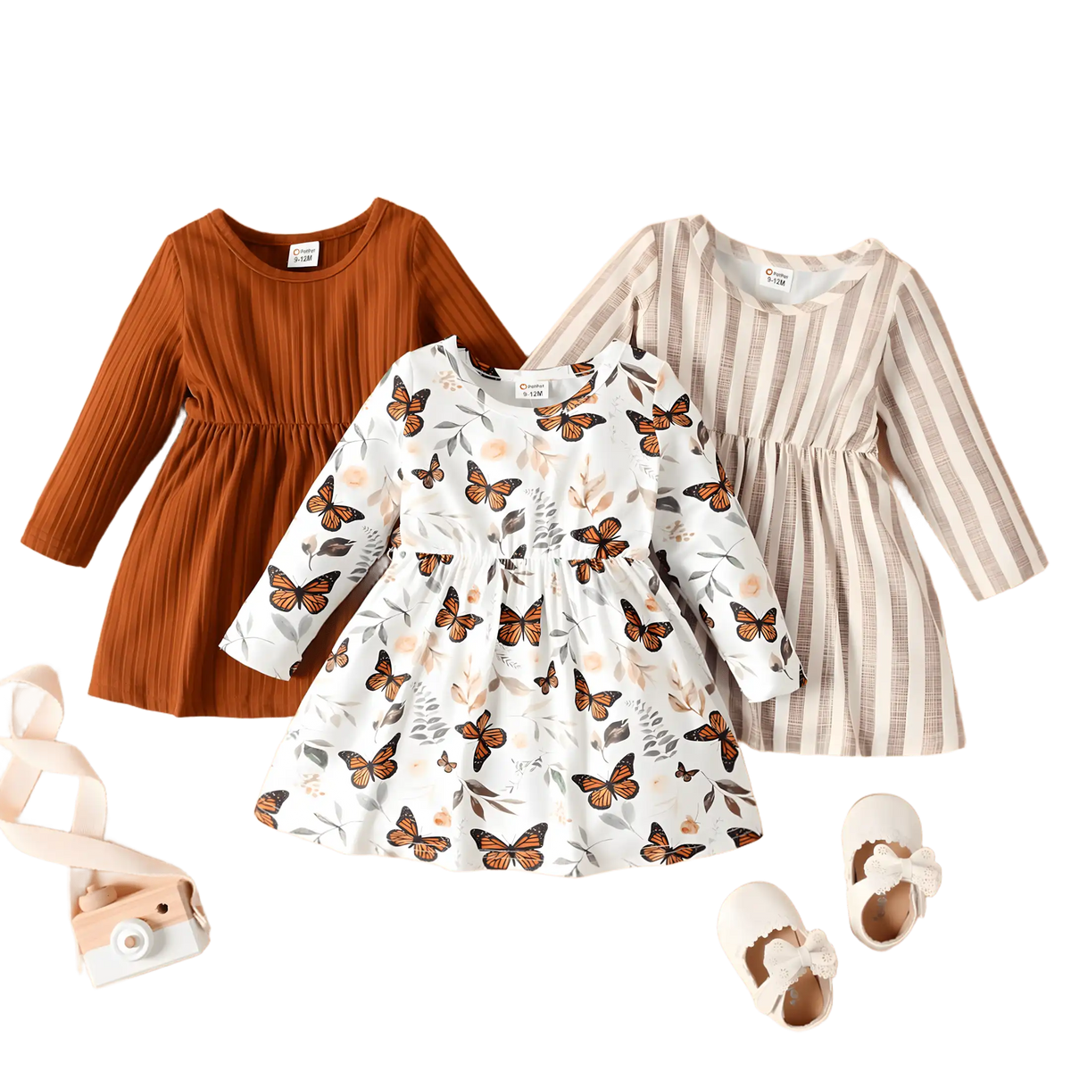 vestido infantil para menina em um fundo transparente.